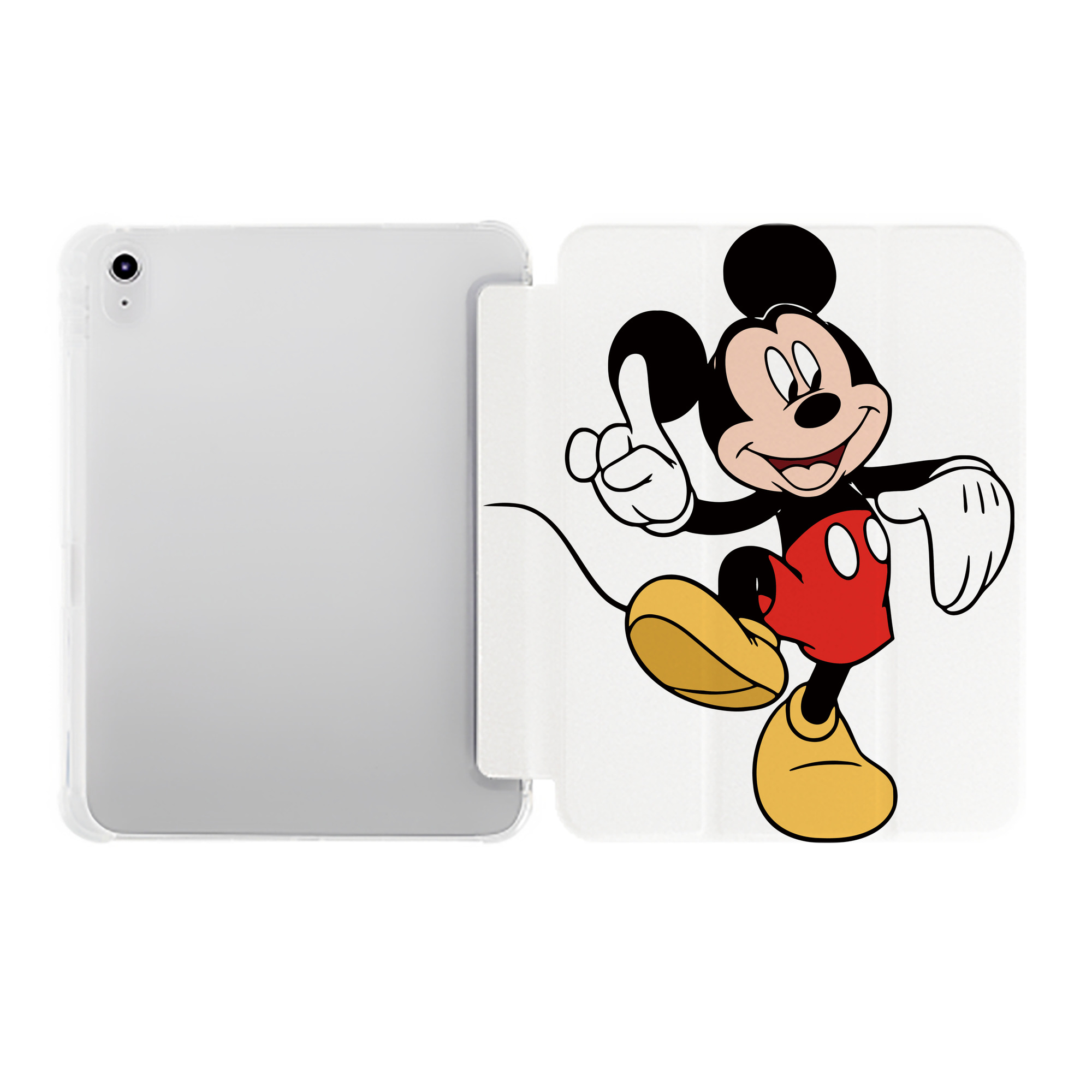 （画像用） ミッキーマウス Mickey Mouse IPad ケース ペン収納付き 三つ折りスタンド PUレザー×シリコン 対応機種9.5/10.5/10.9インチ